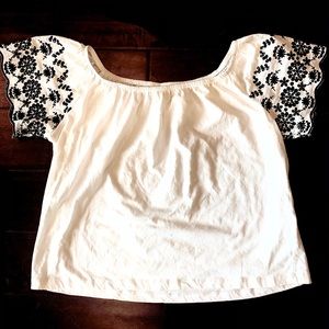 On or off shoulder embroidered top